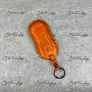 CUSTOM ORDER: Orange Crocodile / Black Details Key Cover For Porsche