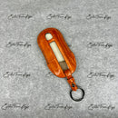 CUSTOM ORDER: Orange Crocodile / Black Details Key Cover For Porsche