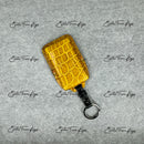 IN STOCK: GLOSSY YELLOW CROCODILE WITH BLACK DETAILS KEY COVER FOR FERRARI